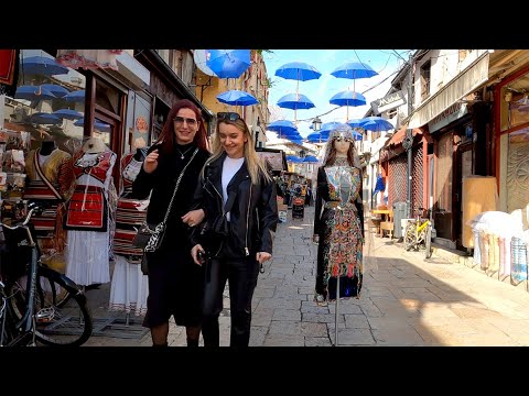 Skopje old bazar walk [4k] -  Largest market in the Balkans from 12th century
