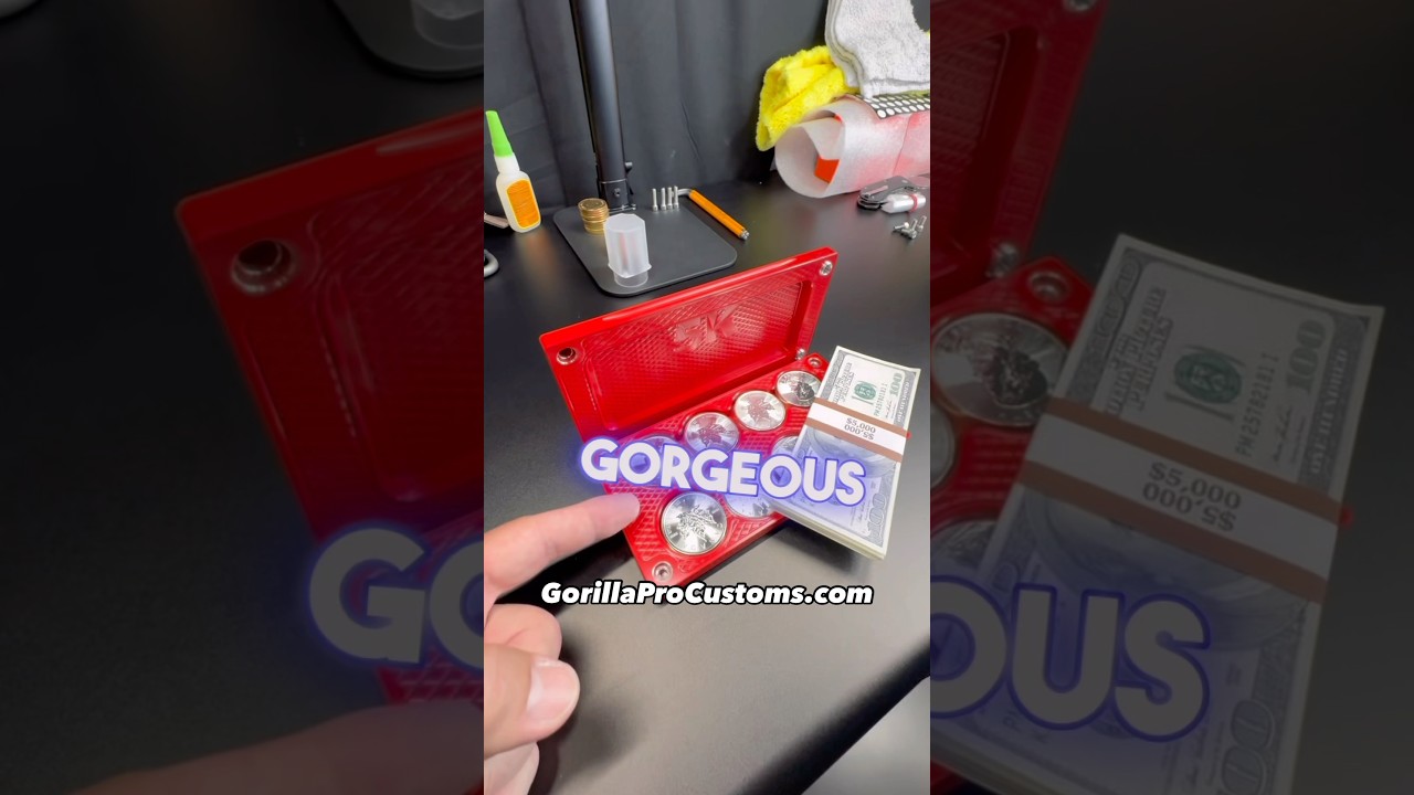 Red 5K Cash & 24 oz Silver Capacity Brick by Gorilla Pro Customs – Ultimate Stash Solution!