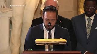 Pastor Tony Suarez leading prayer for Hispanic community  at National Day of Prayer 2018