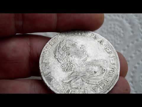 Рубль 1719 штемпель1718года