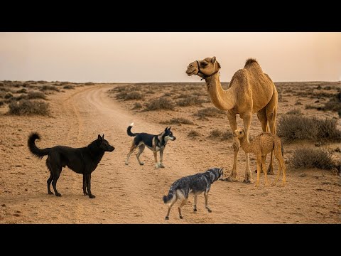 These wolves will regret messing with this camel.