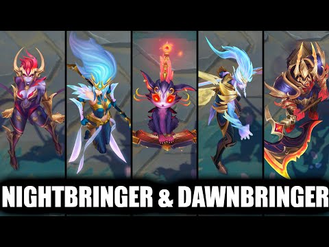 All New Nightbringer & Dawnbringer Skins Spotlight Yuumi, Kalista, Hecarim, Evelynn, Janna