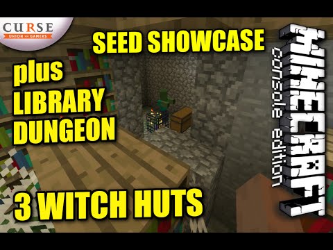Skippy 6 Gaming - MINECRAFT - PS3 - 3 WITCH HUTS + LIBRARY DUNGEON -  SEED - SHOWCASE ( PS4 / XBOX )