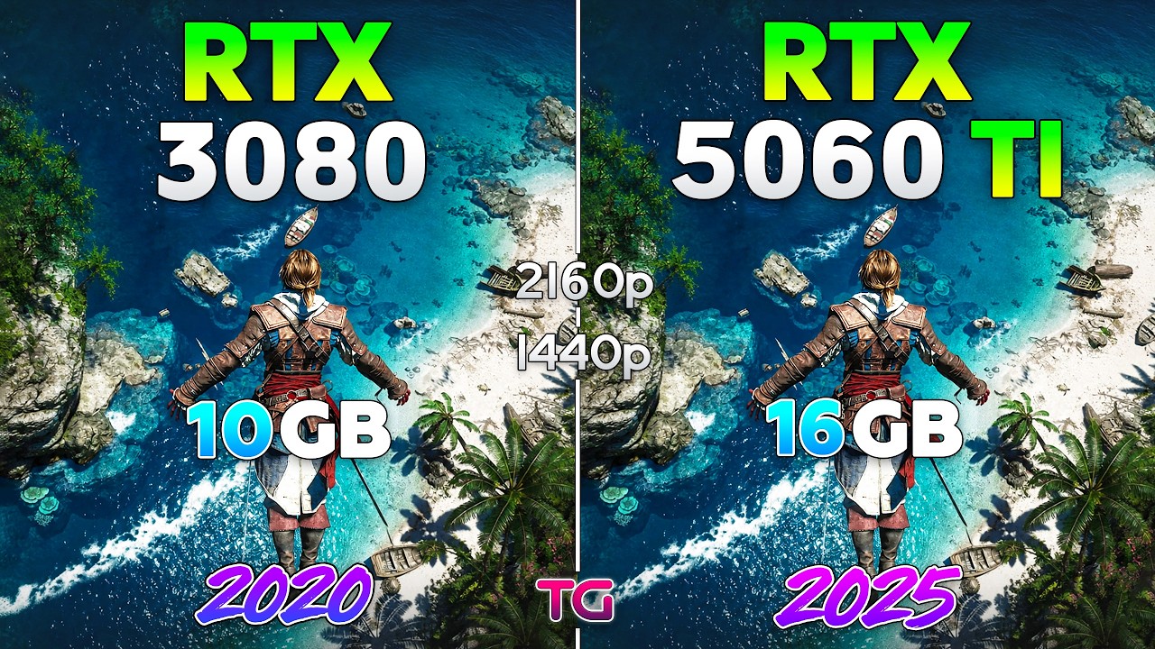 RTX 3080 vs RTX 5060 Ti - Test in 10 Games | 1440p & 4K