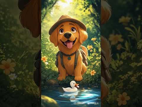 Un cățel mititel 🐕 și o rățușcă drăguță 🦆