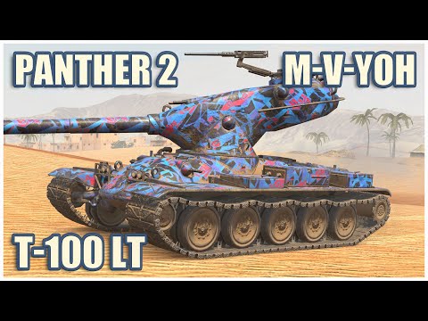 T-100 LT, Panther II & M-V-Yoh • WoT Blitz Gameplay