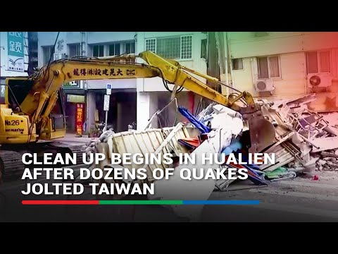 Clean up begins after dozens of quakes jolt Taiwan