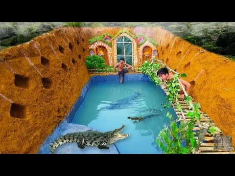 Construir Piscina Cocodrilo Alrededor La casa Subterránea Secreta