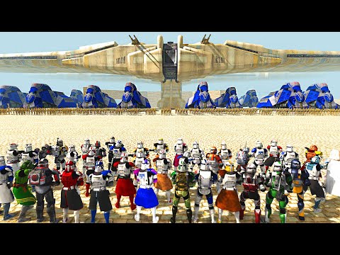 Can All CLONE COMMANDERS Defend VS Waves of DROID ARMY?! - Men of War: Star Wars mod