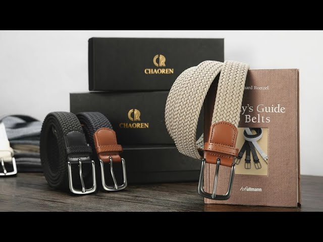 Vídeo relacionado con BOZEVON Cinturón Trenzado Elástico - Cinturon de Tela Unisex Casual Cinturones Elásticos Extensible Tejidos Cinturón Vintage con Hebilla de Aleación para Hombres y Mujeres - Gris