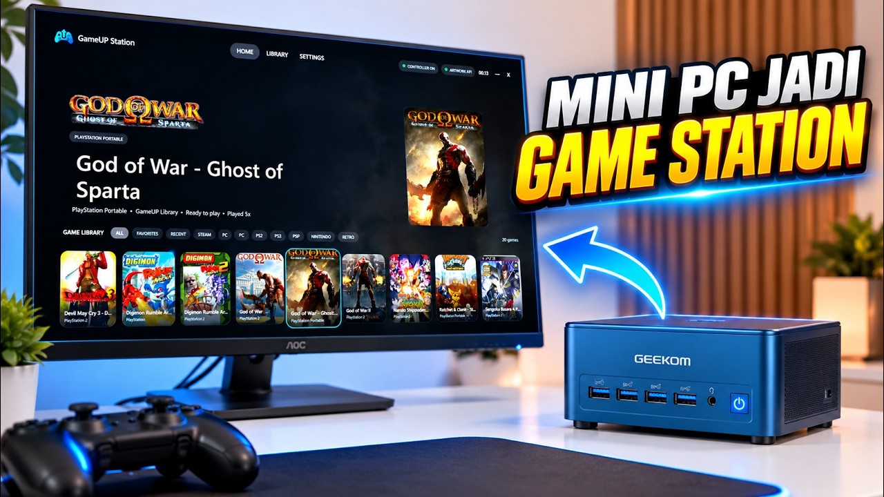 GOKIL BANGET! Cara Ubah Mini PC GEEKOM IT 12 MAX Jadi GAME STATION pakai GameUP Station