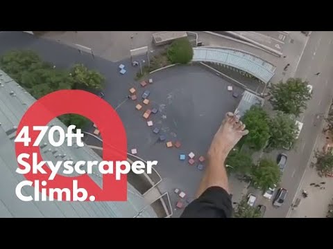 Daredevil films himself climbing a 470-foot skyscraper - completely barefoot | SWNS