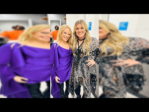 Kylie Minogue & Kelly Clarkson backstage on TODAY (2023)