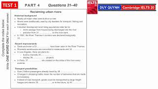 Cambridge IELTS 20 PART 4 TEST 1– #listeningielts20part4 #ielts20 #voduyquynh