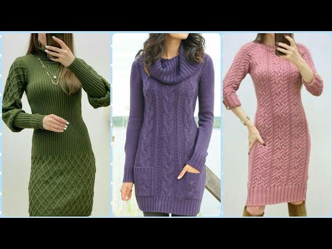 Gorgeous And Trendy Knitted Sweater Dresses For Women...
