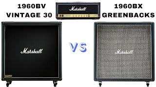 Video thumbnail for Marshall 1960BV vs 1960BX 4x12 Cabinet | Vintage 30 vs Greenbacks + JCM 800 by Hollywood Rare Guitars