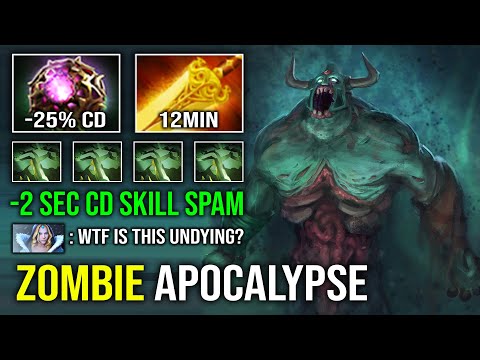 WTF First Item 12Min Radiance Unkillable Zombie Apocalypse -2 Sec CD Spam Undying Dota 2