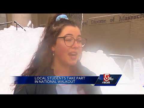 'Enough is enough!' Hundreds of Massachusetts students take part in national walkout