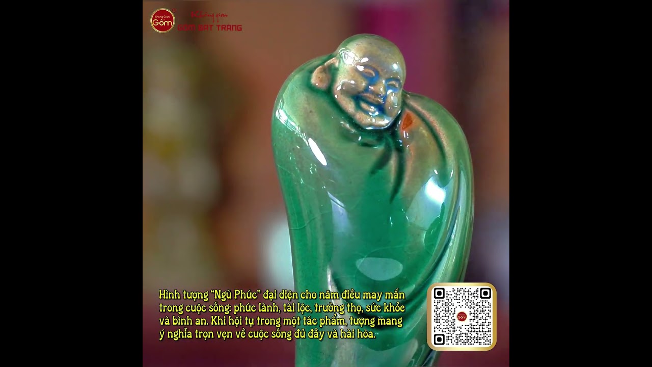 Tượng Di Lặc Ngũ Phúc Men Xanh Ngọc