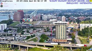 Cincinnati Skyline, Ohio River, Brent Spence Bridge - Livestream from Covington, Kentucky live webcam