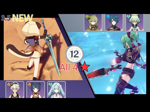 【All 4*】Sayu Mono Pyro - Kuki Hyperbloom【Spiral Abyss 3.5】floor 12 full stars clear (9 stars)