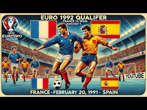 France vs Spain | Full Match | UEFA Euro 1992 Qualification | Matchday 7 | February 20, 1991