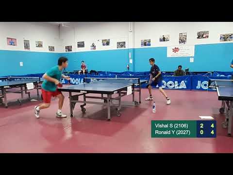 Vishal Sivakumar (2106) vs Ronald Yu (2027) at ICC TT League on 11-19-2022