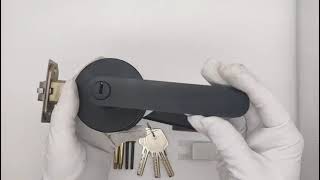 Room Handle Latch Home Door Lock with Key Interior Door Handle Lock