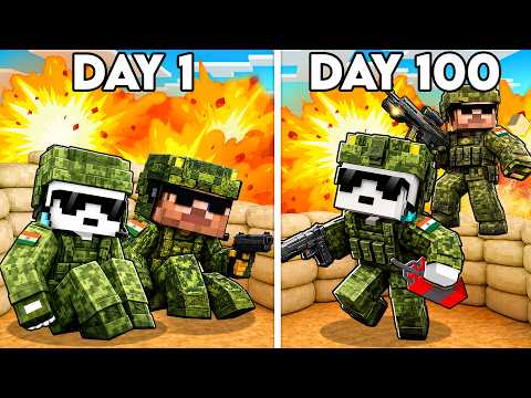 I Survived 100 Days in World War 2 in Minecraft!