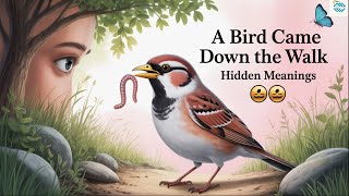 “A Bird Came Down the Walk” by Emily Dickinson | Poem Explained Line by Line + Hidden Meanings