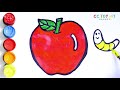 Glitter Cute Apple coloring and drawing for Kids, Toddlers | CC Toy Art