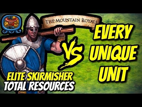 ELITE SKIRMISHER (Mayans) vs EVERY UNIQUE UNIT (Total Resources) | AoE II: DE