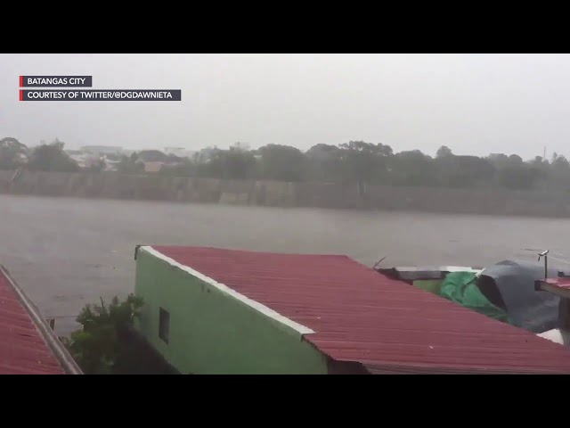 WATCH: Typhoon Quinta’s strong winds, rain batter Southern Luzon, Mindoro