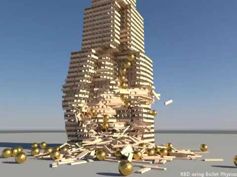 Over 5000 KEVA planks building - Bullet Physics