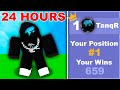 I got on the LEADERBOARD after 24 Hours in Roblox Bedwars..