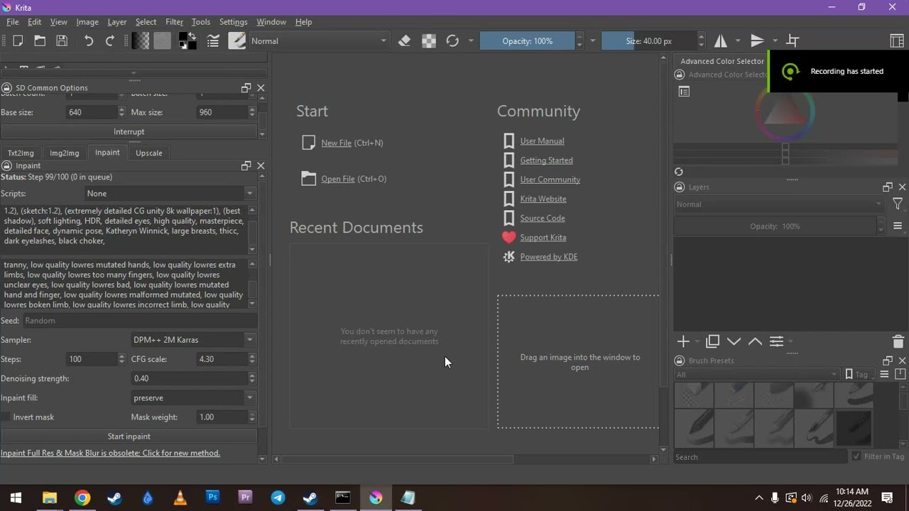 Krita plugin for Automatic1111 webui SD.