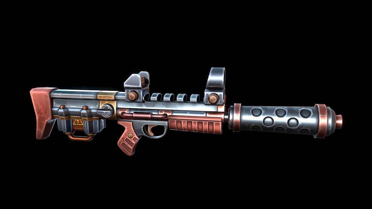 Stylized Sci-fi Rifle 3D Model
