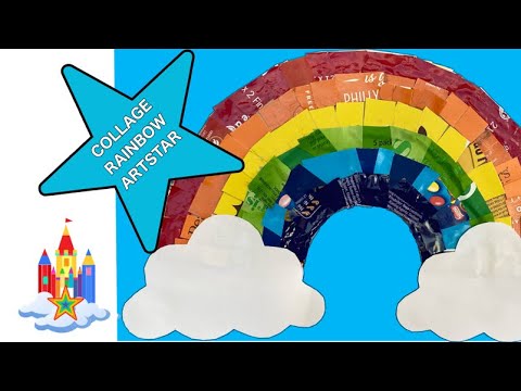ARTSTARCASTLE  | COLLAGE NHS RAINBOW WITH CLOUDS | COLOUR | LEARNING FOR SUSTAINABILITY | ART LESSON