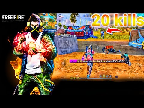 20 kills 💪 THOMPSON + AK47 99%Headshot Rate ⚡ | Solo vs Squad Gameplay | Freefire john gaming