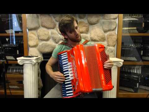 3815 - Fire Red Titano Combo 'Cordion Piano Accordion LMQ 41 120 $1499