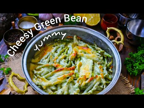 Baked Green Bean With Mozzarella And Parmesan Cheese