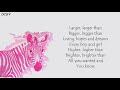 Pinkzebra / Larger than life / feat. benji jackson / lyrics