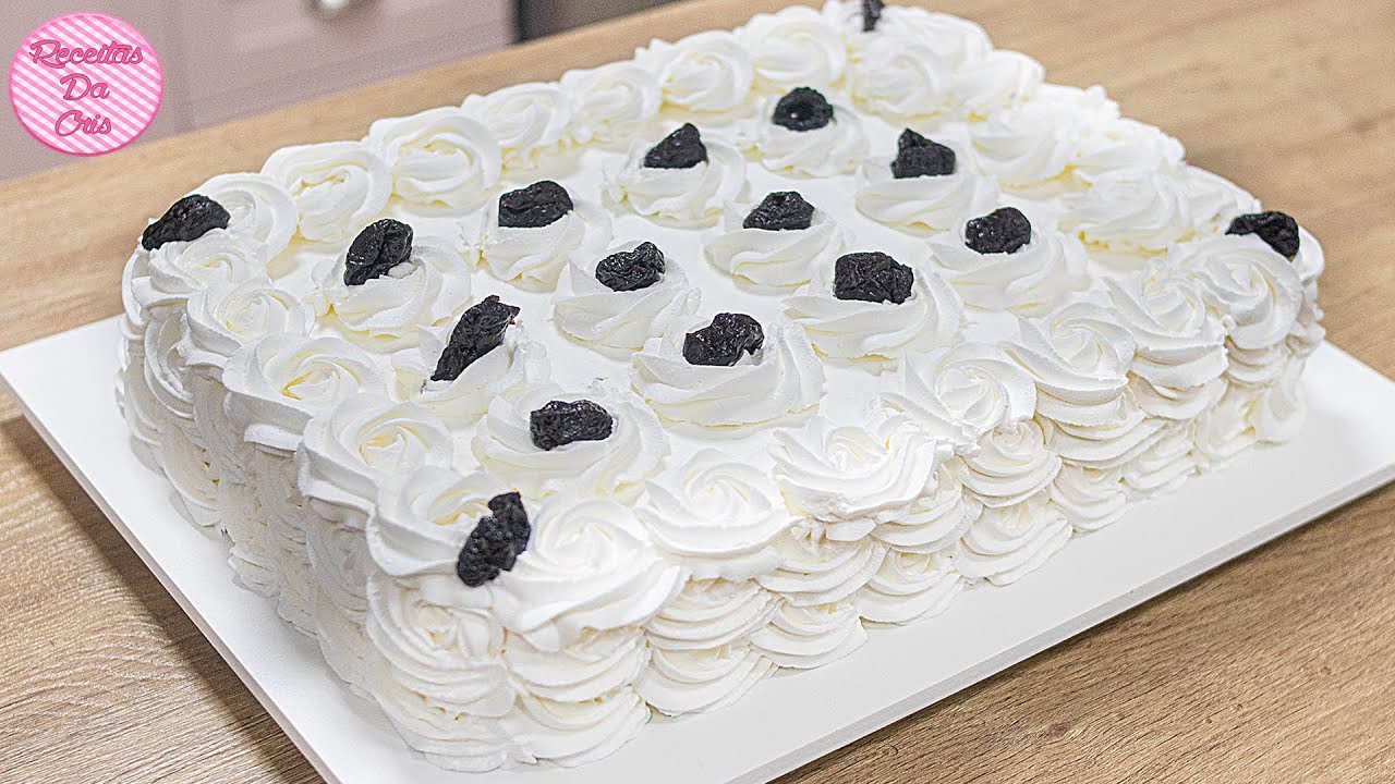 BOLO DE ANIVERSÁRIO CLÁSSICO PARA INICIANTES SABOR DOCE DE LEITE COM AMEIXAS PASSO A PASSO COMPLETO