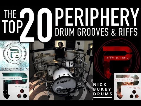 The TOP 20 Periphery Drum Grooves + Riffs COUNTDOWN - Nick Bukey