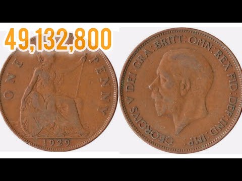 1929 ONE PENNY Coin VALUE + REVIEW GEORGE V One Penny coin