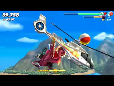 Quickest time to get Beach ball through 5 Hoops Contest - Hungry Shark World