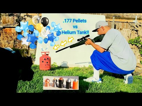 Gamo lethals and other best .177 pellets vs metal helium tank!!