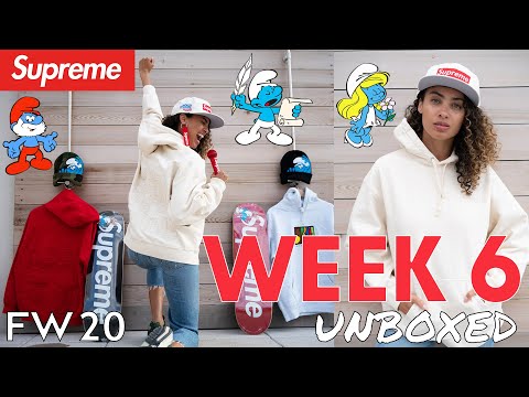 SUPREME WEEK 6 FW20 UNBOXED: I TEST the Shure Microphone! + SMURFS Hoodies, Skateboards and Beanies!