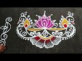 Diwali Special Deepam Rangoli| 5x1 Dots Small Diwali Muggulu|Deepavali KolamDesign With Side Borders