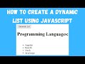 Create Dynamic List Using JavaScript JavaScript Tutorial NSCODE